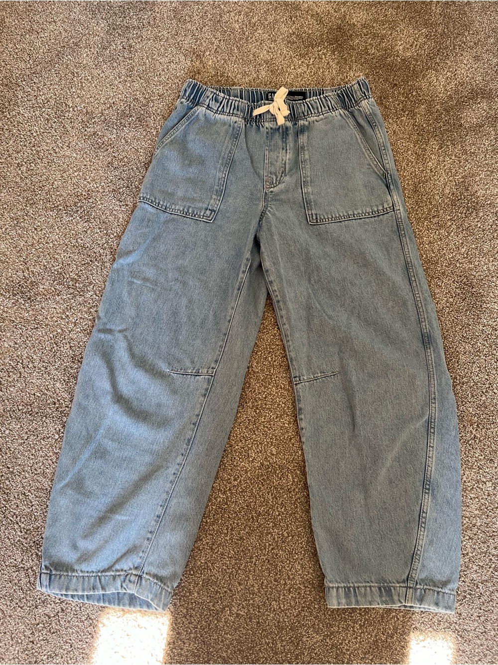 Gap elastic waist barrel jeans